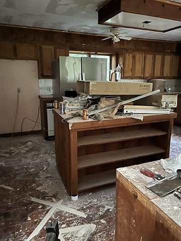Kitchen during demolition